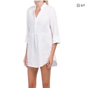 Laura Bianchi 100% Linen Tunic Made in Italy Cottage Core Size Large